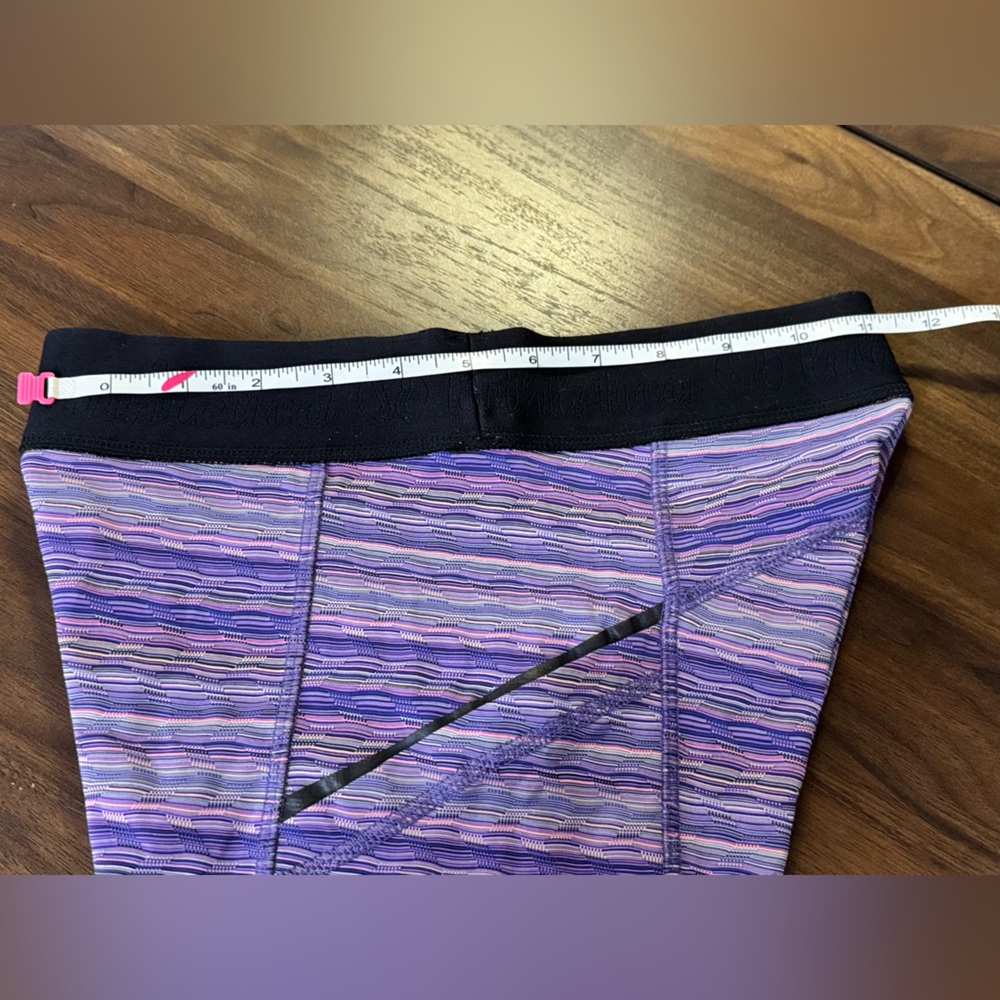 Girls Lululemon Purple Striped Athletic Shorts - Picture 5 of 11